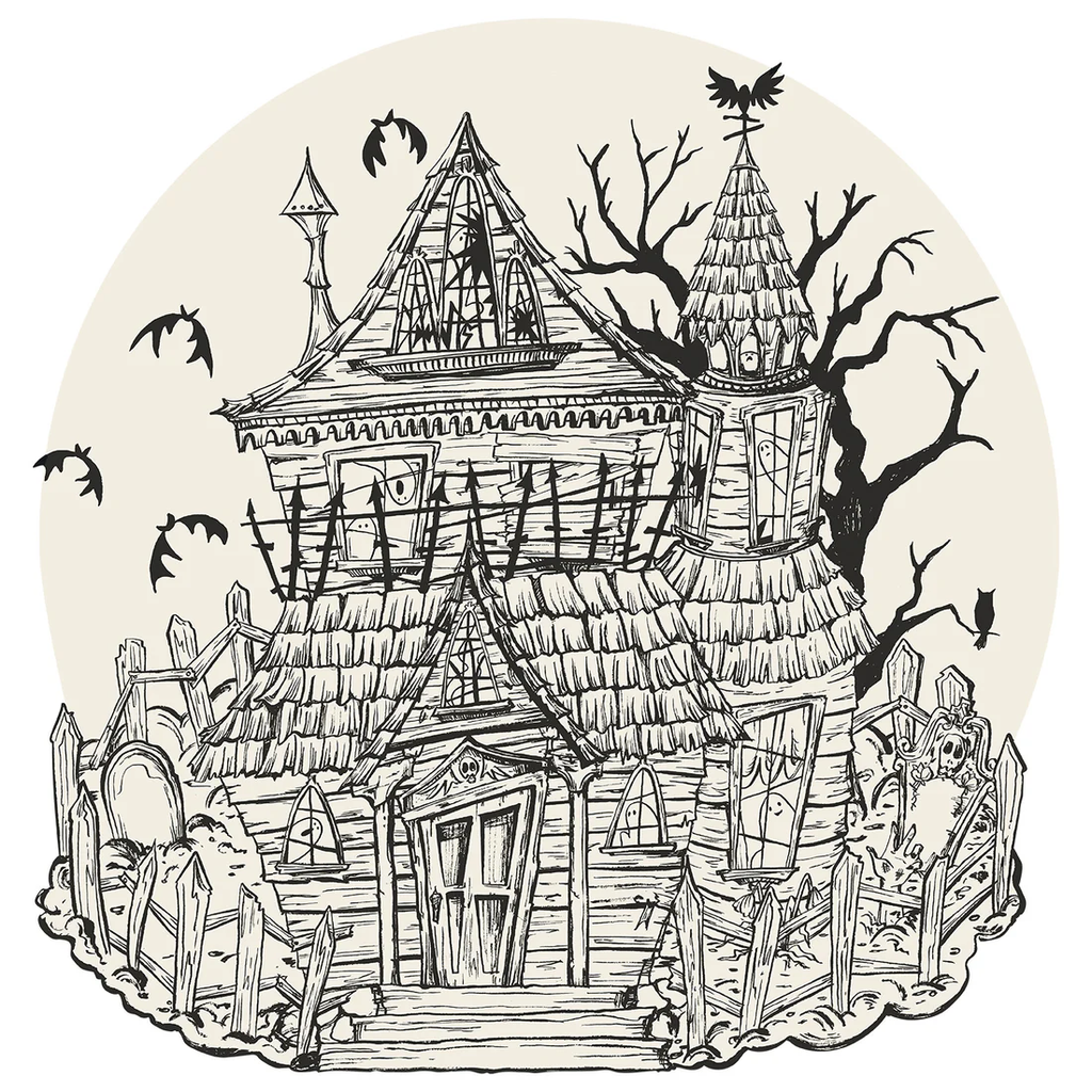 Die Cut Coloring Haunted House Placemat - 12 Sheets