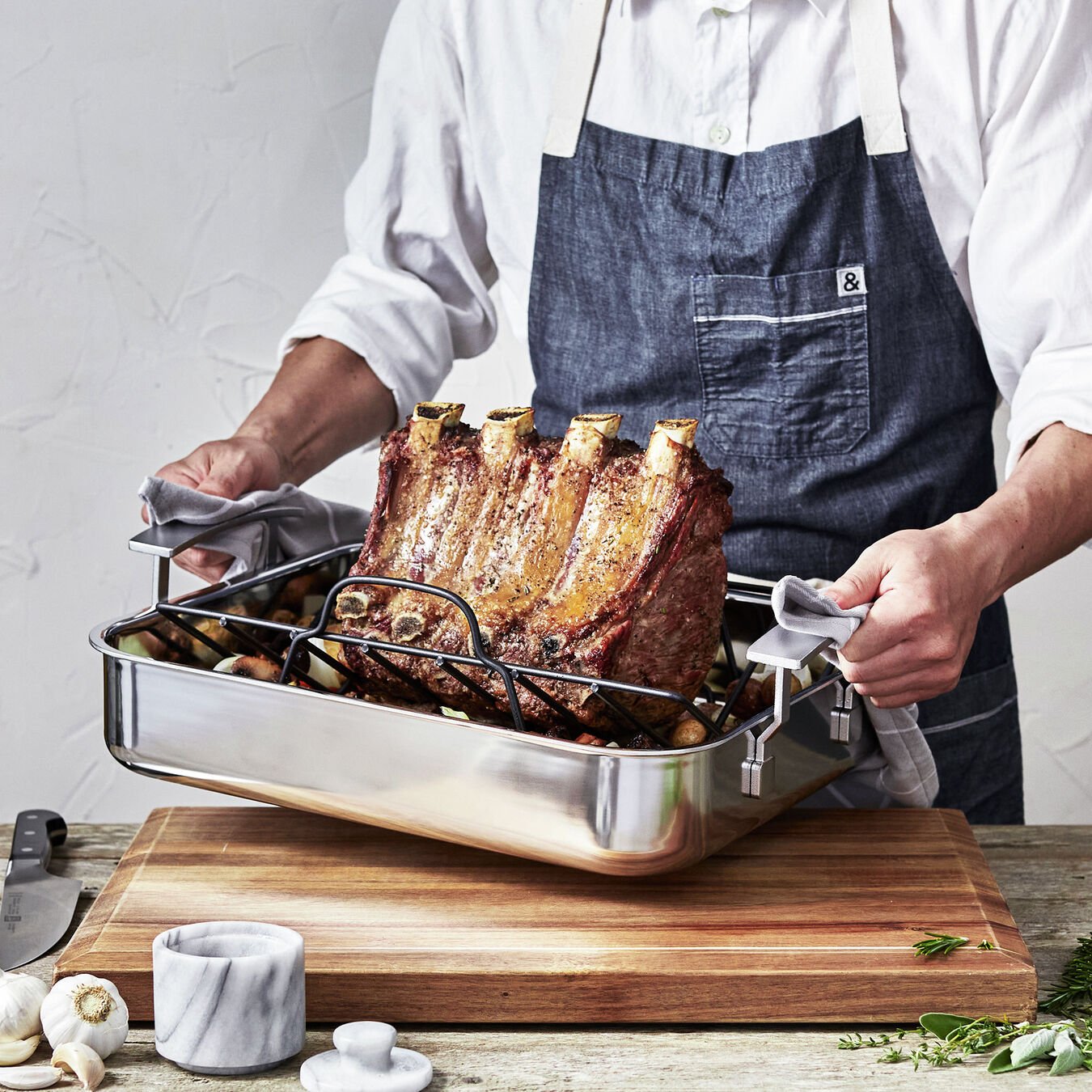 Industry 5 Stainless Steel Roasting Pan -15.75"