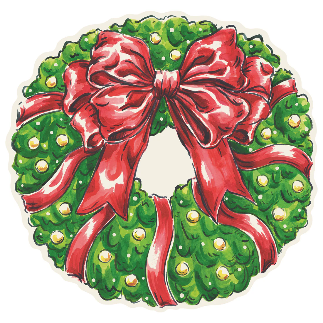 Holiday Wreath Die Cut Placemat