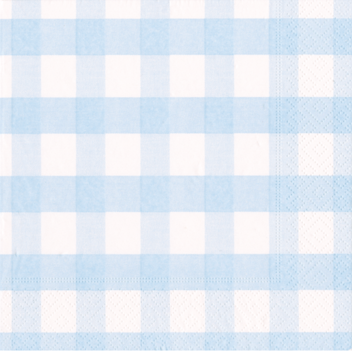Cocktail Napkins :  Gingham Light Blue