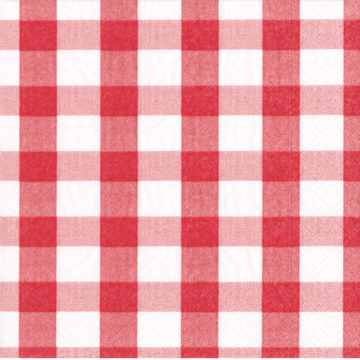 Cocktail Napkins : Gingham Red