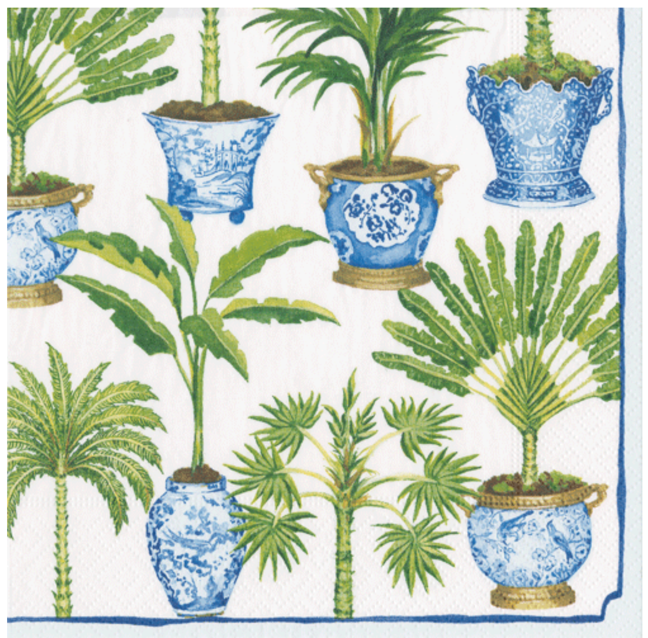 Luncheon Napkins : Potted Palms
