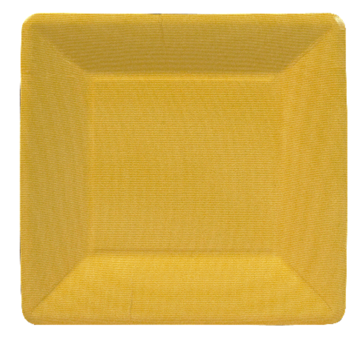 Salad Plates : Square Yellow Grosgrain