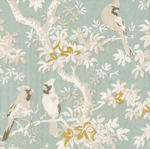 Cocktail Napkins : Scenic Songbirds Celadon