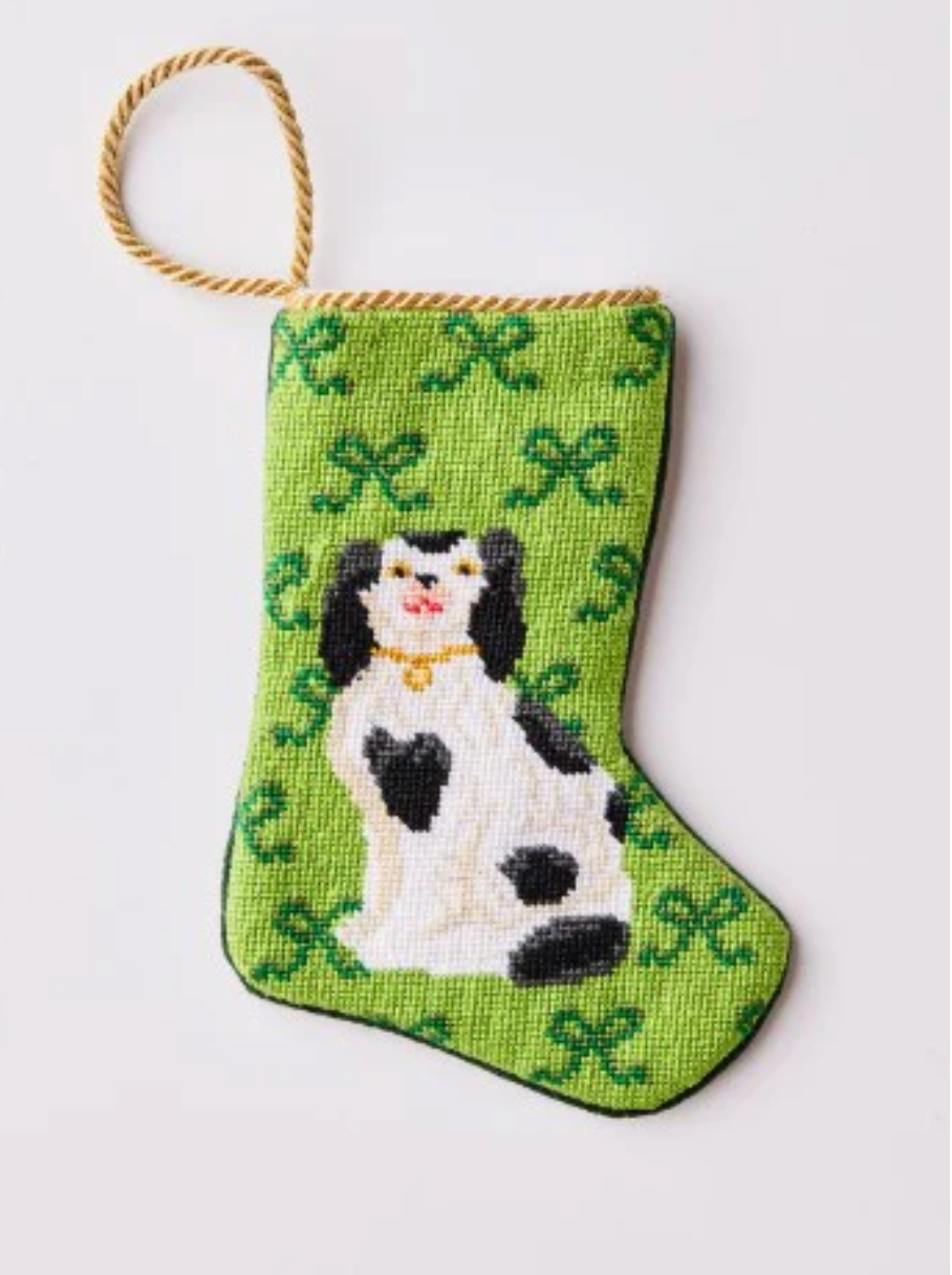 Bauble Stocking Sitting Like Royalty in Green