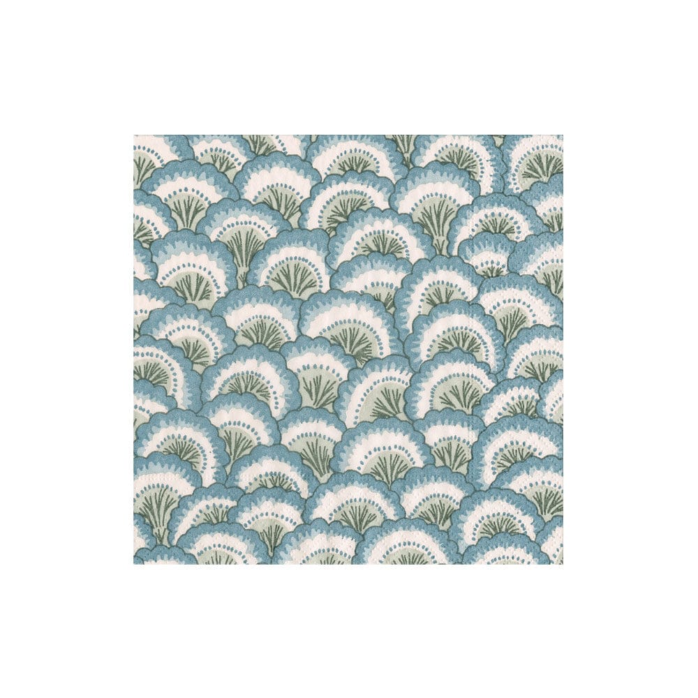 Cocktail Napkins : Pontchartrain Scallop Blue