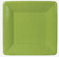 Salad Plates: Square Moss Green Grosgrain