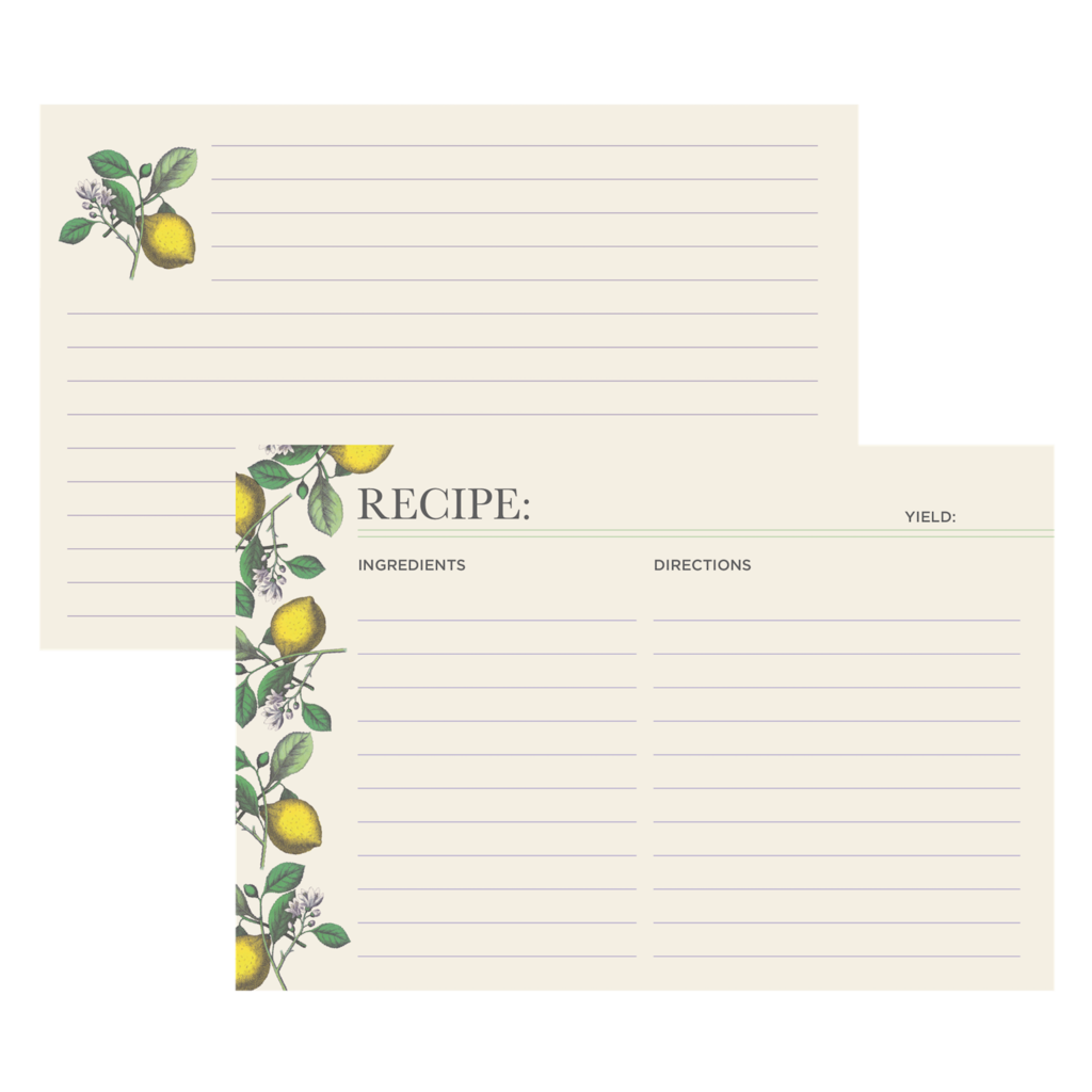 Lemon Recipe Cards