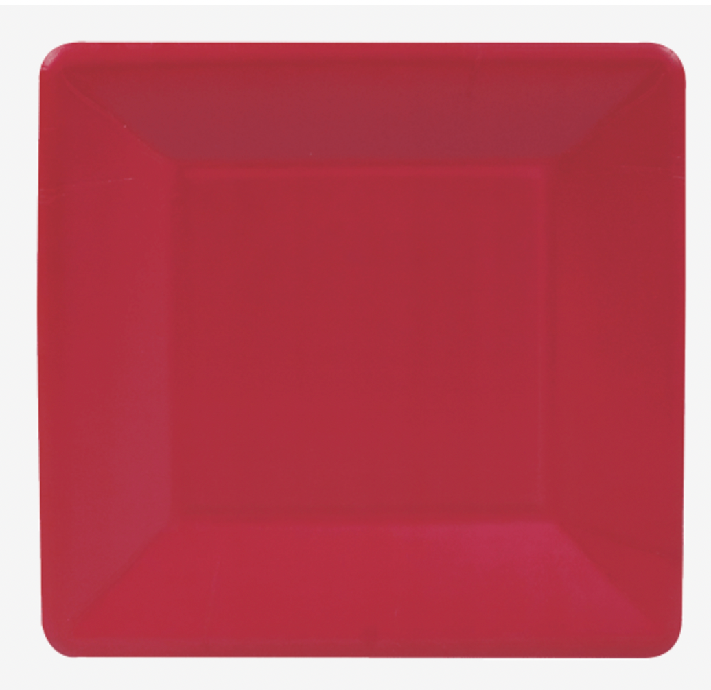 Salad Plates : Red Square Grosgrain