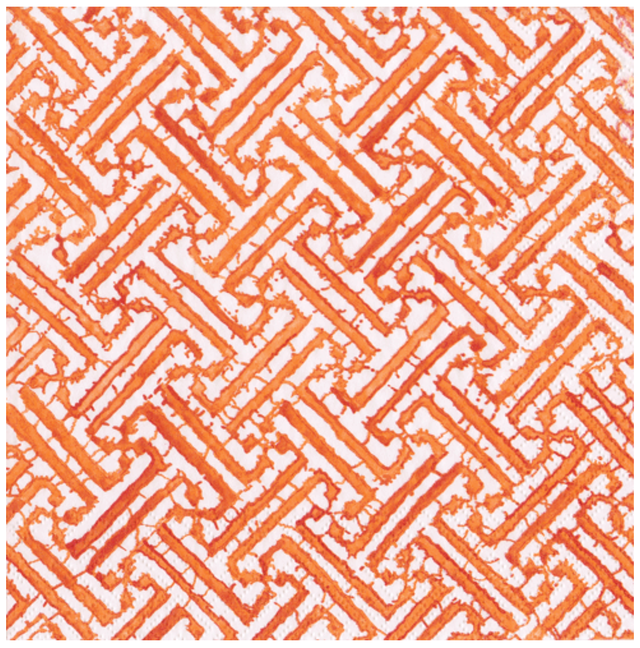 Cocktail Napkins : Fretwork Orange