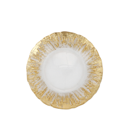 Rufolo Glass Gold Brushstroke Salad Plate