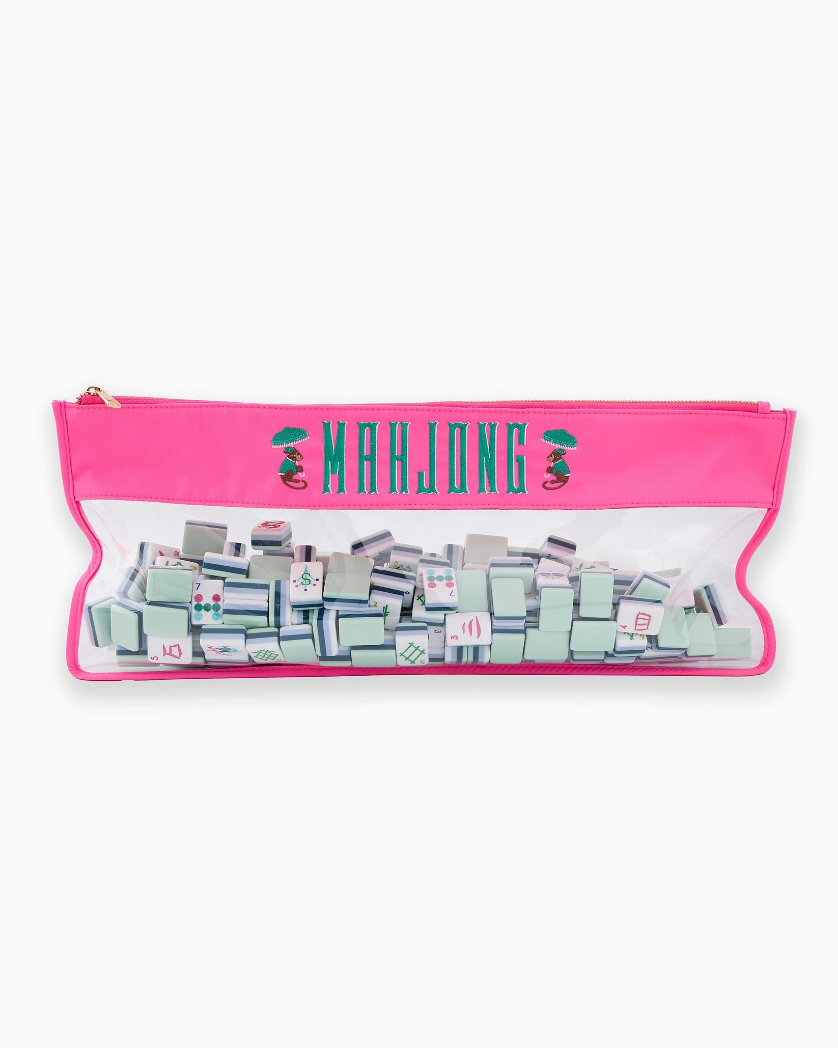 Pink Monkey Mahjong Tile Bag