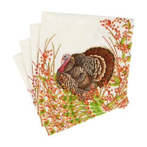 Cocktail Napkins : Turkey and Berries
