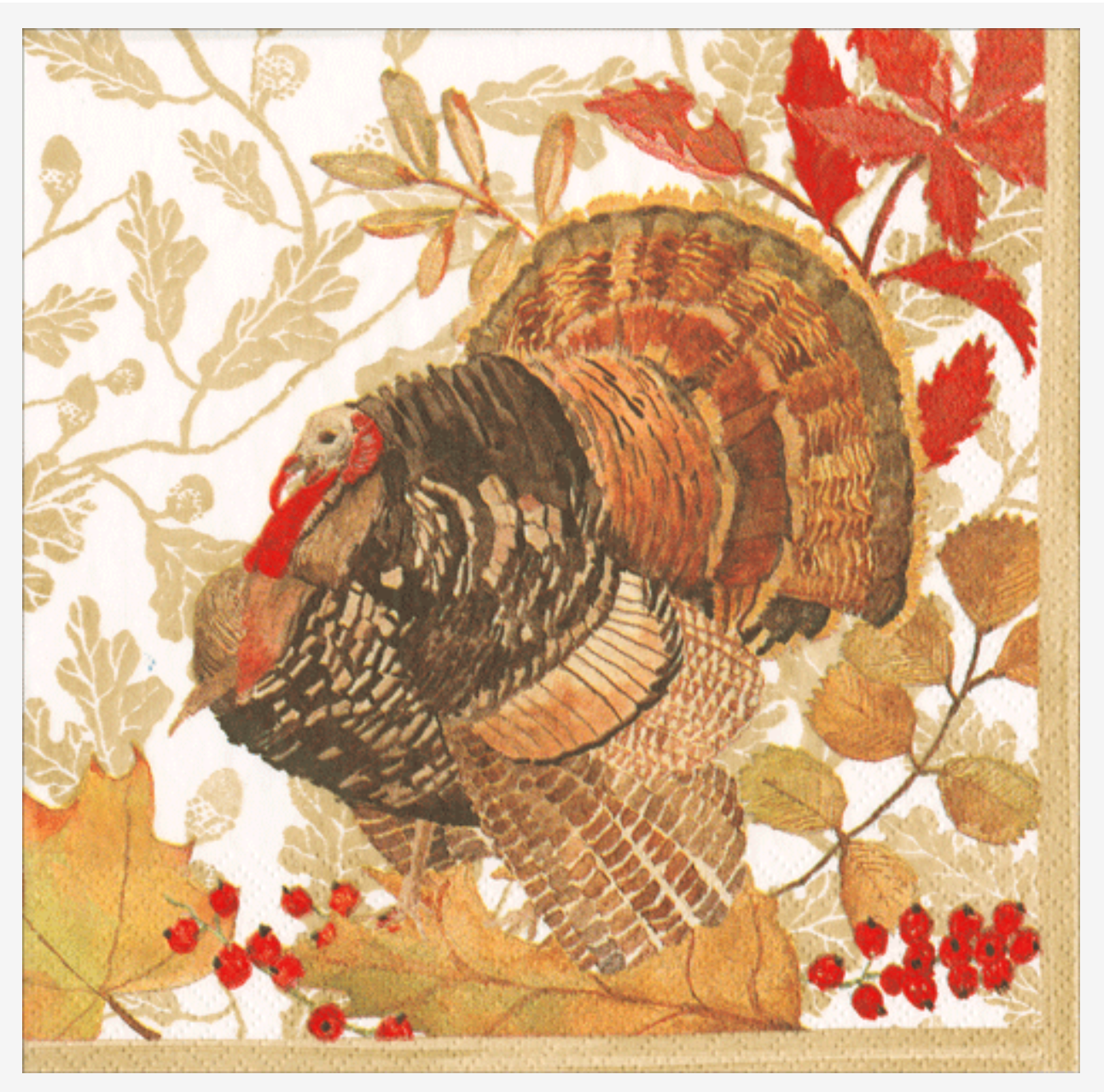 Luncheon Napkins : Woodland Turkey