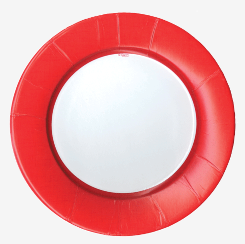 Paper Dinner Plates : Red Linen