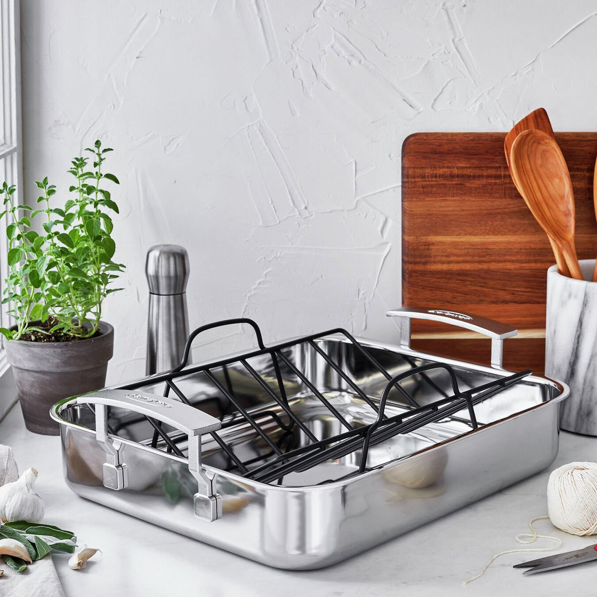 Industry 5 Stainless Steel Roasting Pan -15.75"