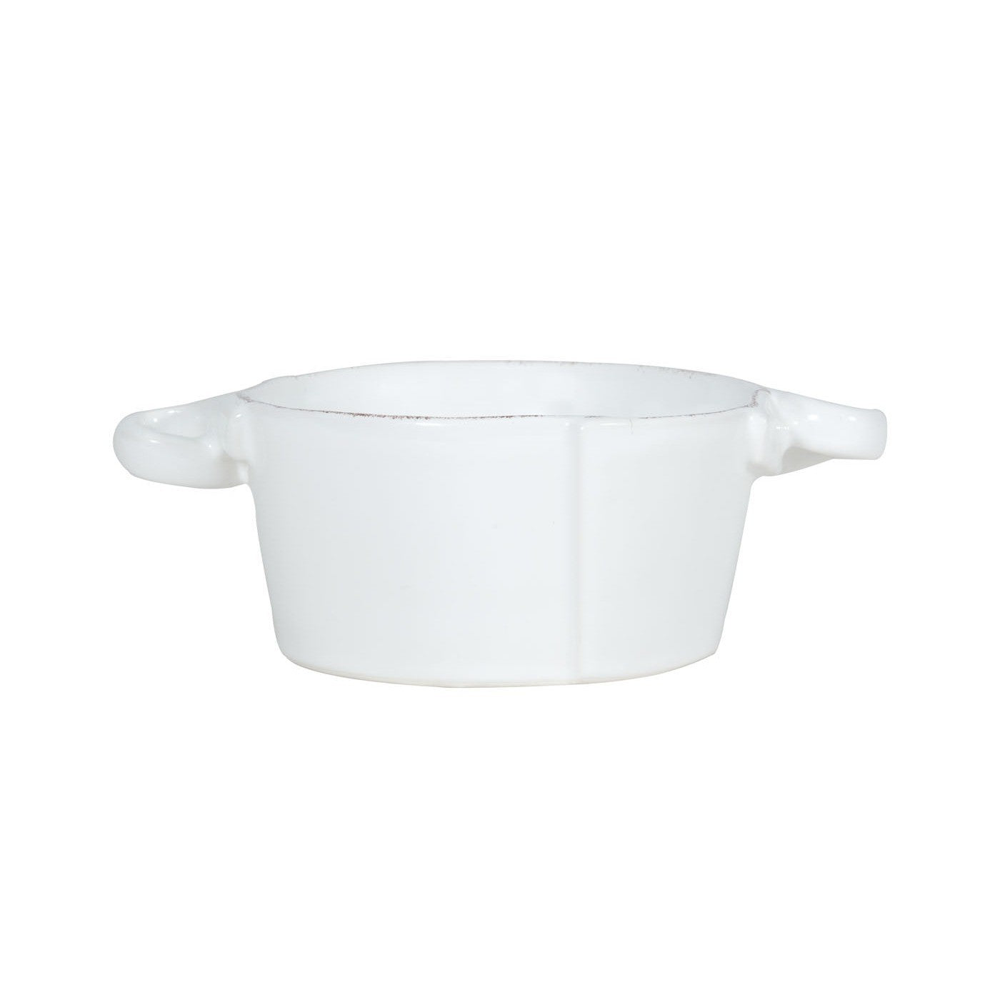 Lastra Sm Handled Bowl White