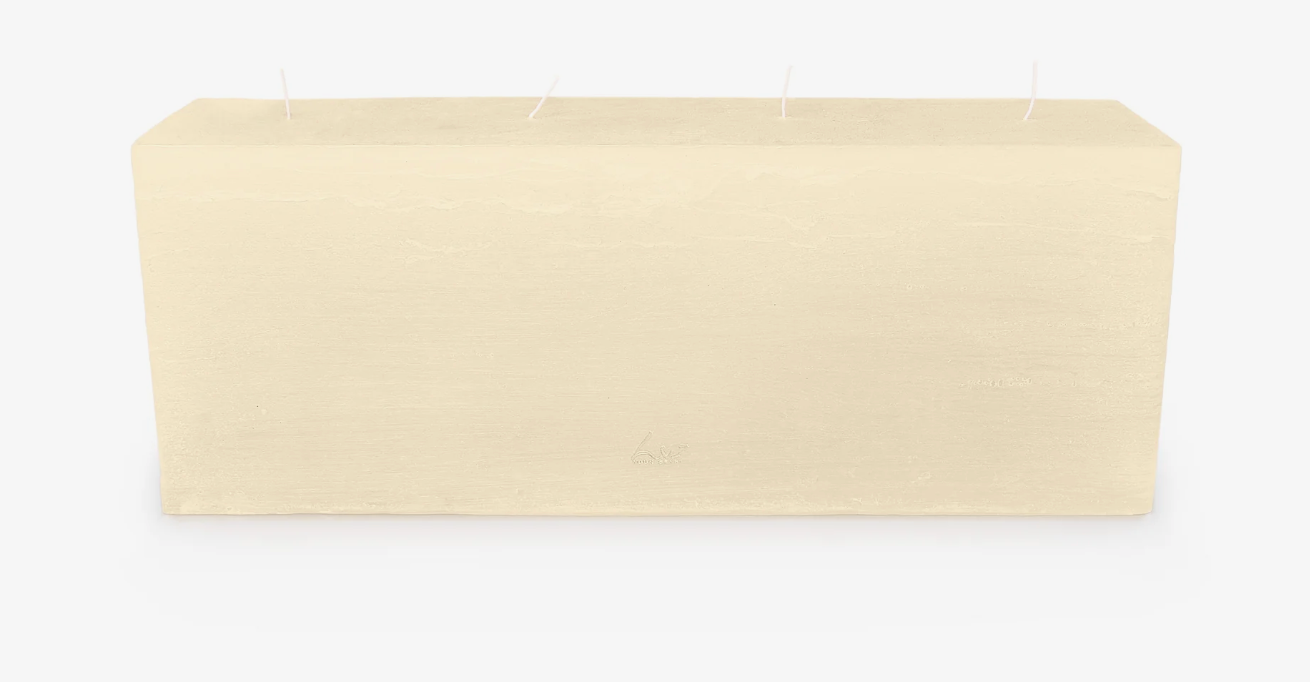 Rastelli White 4 Wick Rectangle Pillar Candle