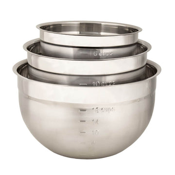 Mixing Bowl Set : Stainless 3pc