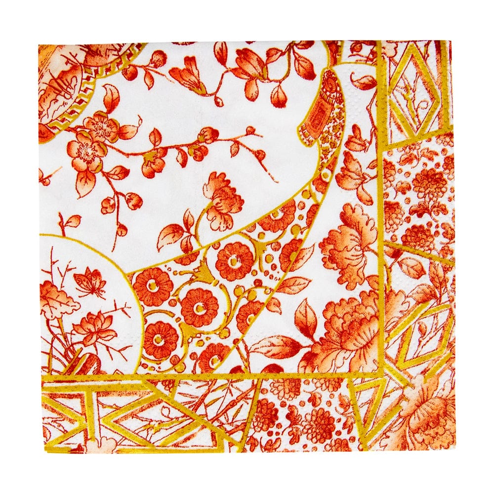 Cocktail Napkins : Gilded Porcelain Coral Retierd