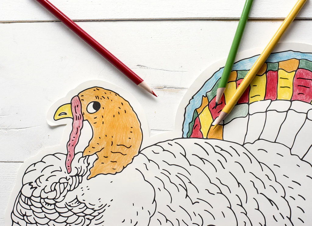 Die Cut Coloring Turkey Placemat - 12 Sheets