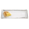 Silver Edge Rectangular Glass Serving Tray