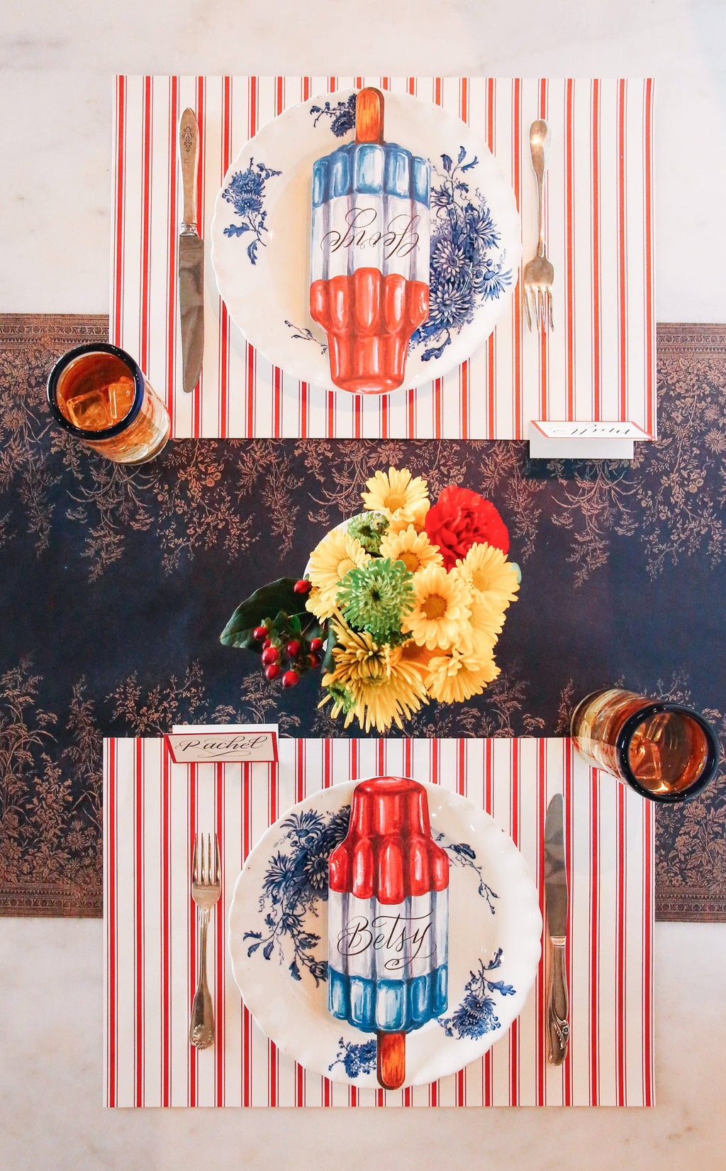 Red RIbbon Stripe Placemat - 24 Sheets