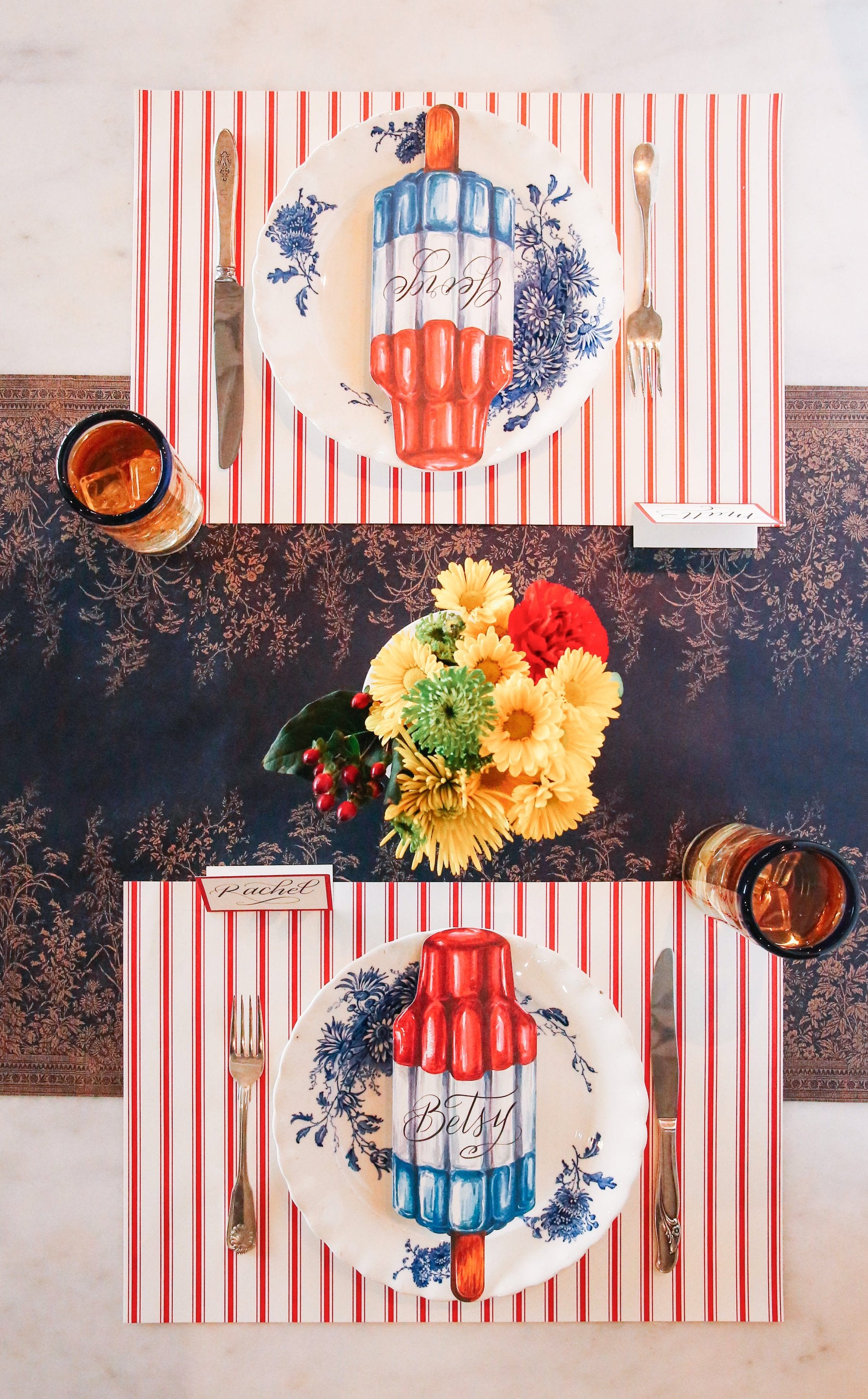 Red RIbbon Stripe Placemat - 24 Sheets