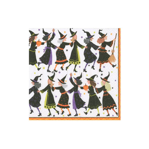 Cocktail Napkins : Witches Conga Line