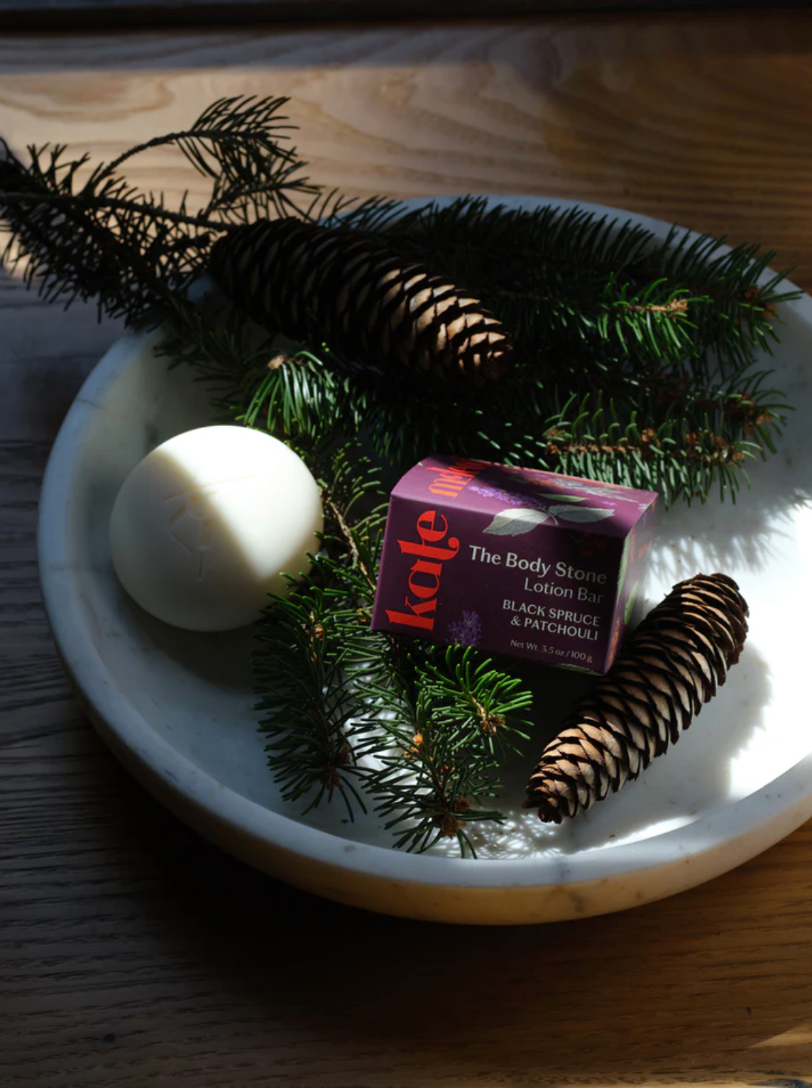 Black Spruce & Patchouli Stone Lotion Bar