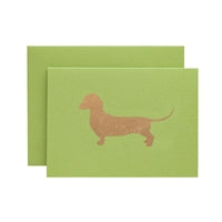 Lime Green Dachshund Card