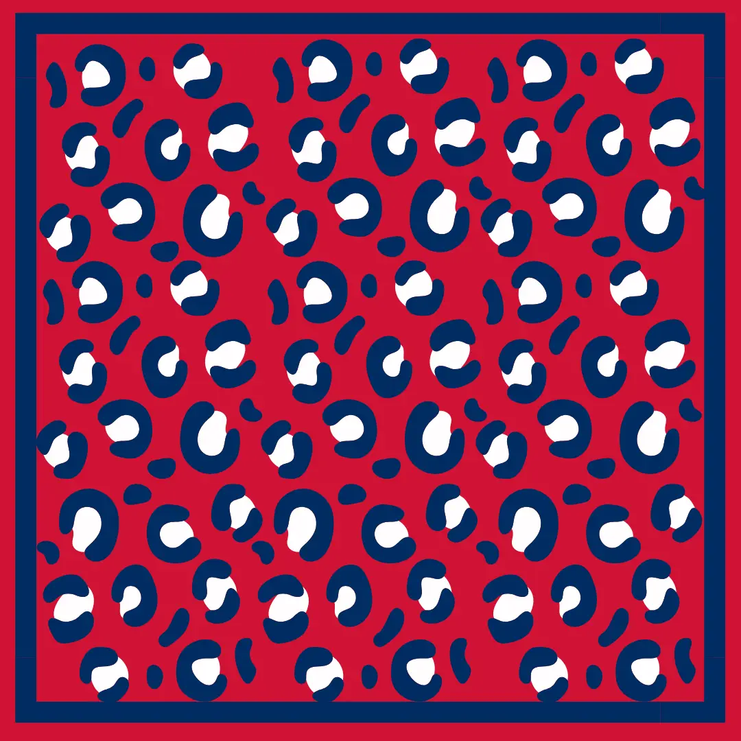 Bandana Gameday Scarf Red & Blue Print