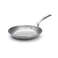 The Kitchen Table 12-inch Mineral B PRO carbon steel fry pan with a durable stainless steel handle.