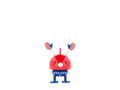 The Kitchen Table Hoptimist Roligan USA figurine with a red body, blue star-patterned base, and American flag hands.
