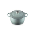 The Kitchen Table Le Creuset Signature Deep Round Oven in a soft sea salt enamel finish with a stainless steel knob.
