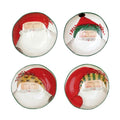 The Kitchen Table Old St. Nick assorted ceramic pasta bowls featuring hand-painted Babbo Natale Santa Claus designs.