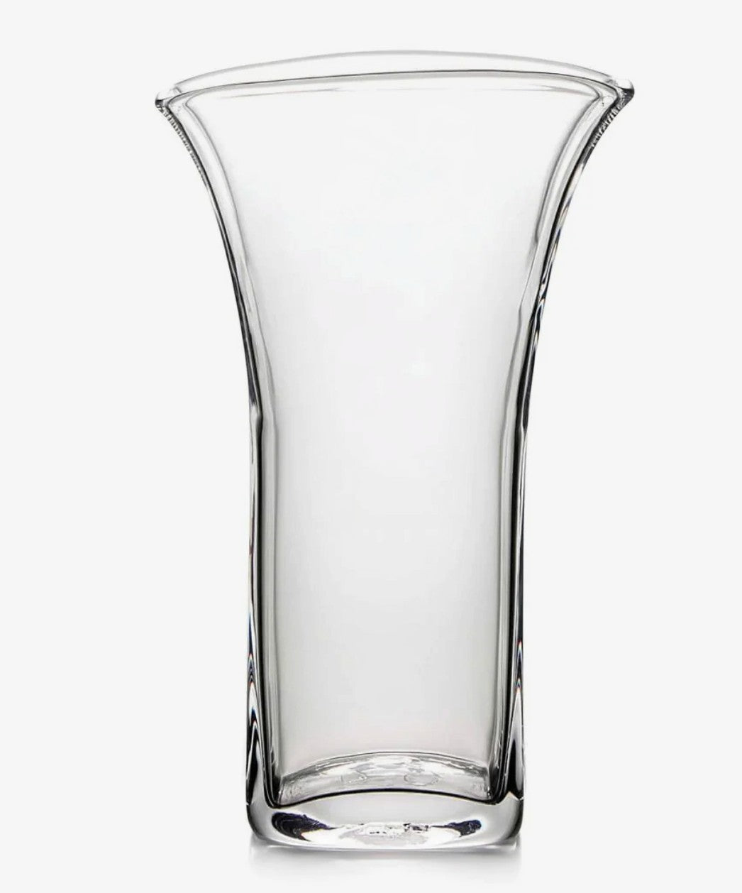 The Kitchen Table Weston large clear glass vase with a rectangular silhouette and a wide fluted opening.