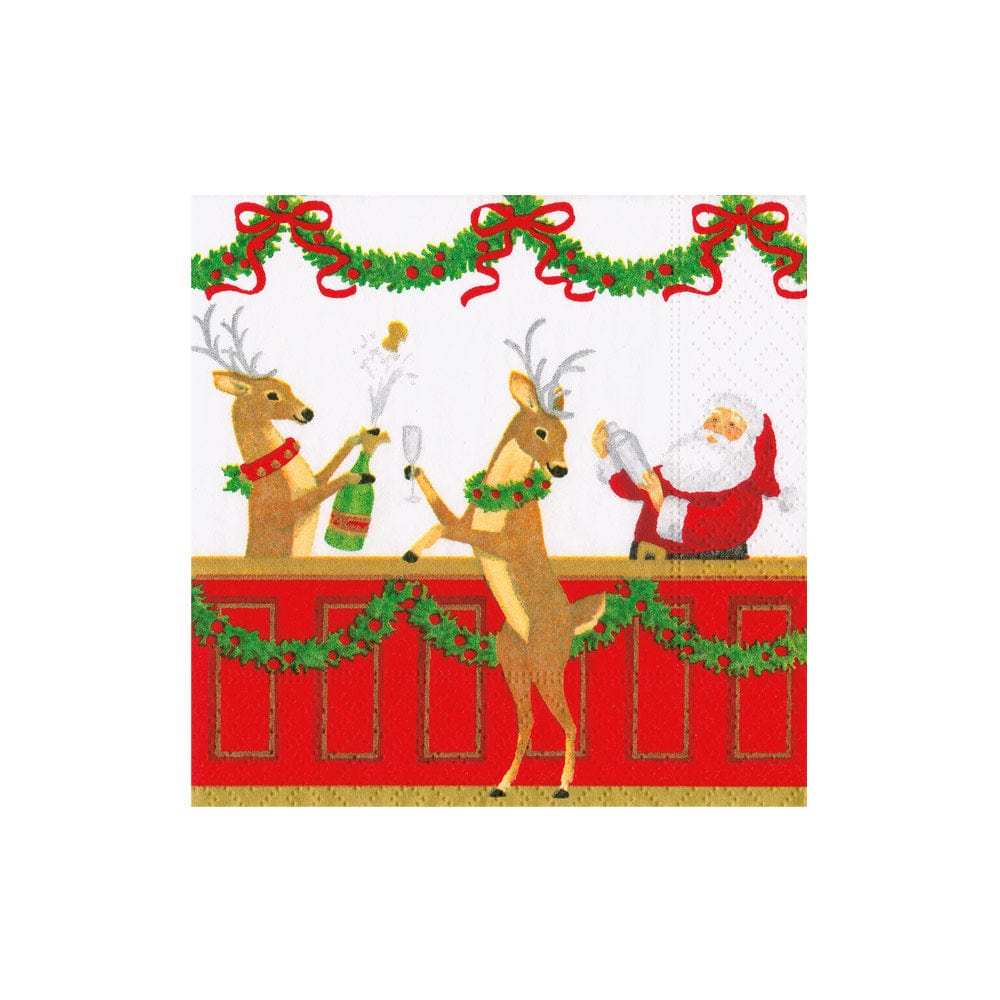 Santa's Bar Cocktail Napkin Box