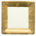 Dinner Plates : Square Gold Leaf Ivory