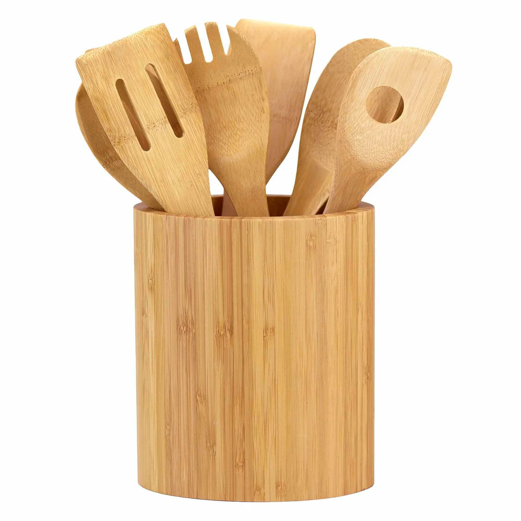 Bamboo Oval Utensil Holder