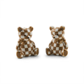 Mocha Check Bear Salt & Pepper Set