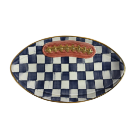 Royal Check Ceramic Football Platter