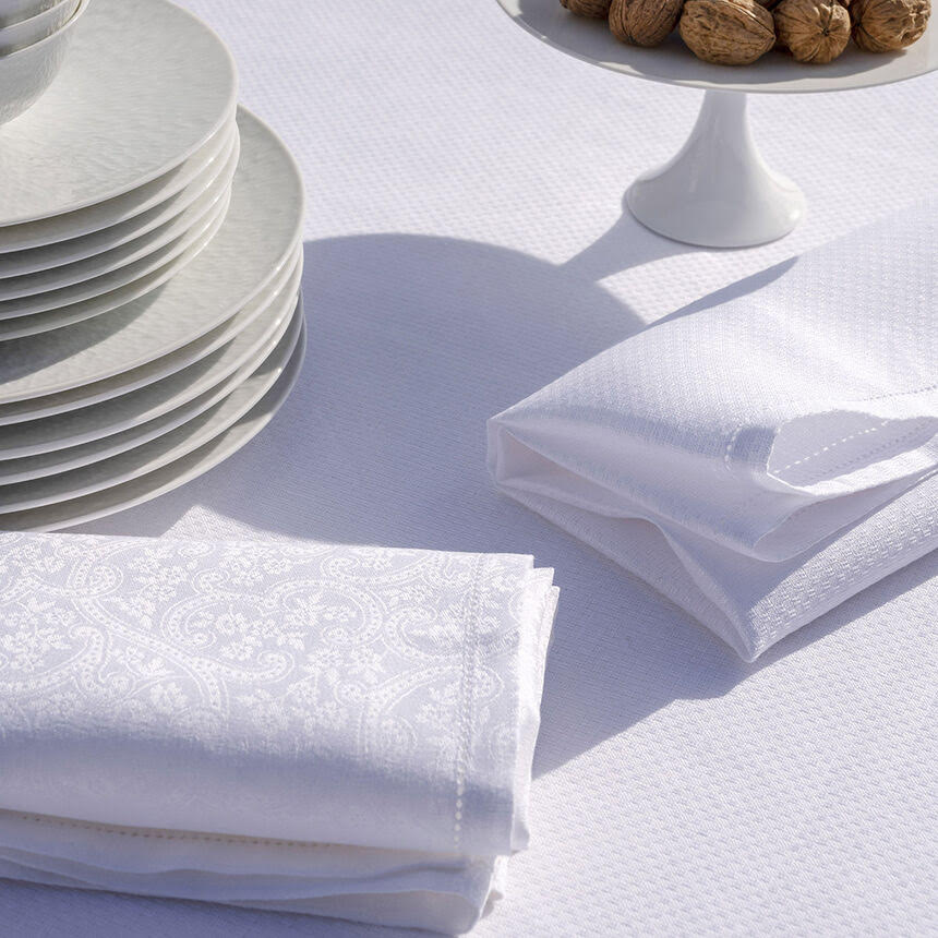 LJF Napkin Portofino Fiori White
