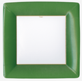 Dinner Plates : Square Hunter Green Grosgrain