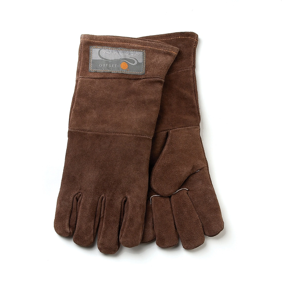 Brown Leather Grill Gloves 15"