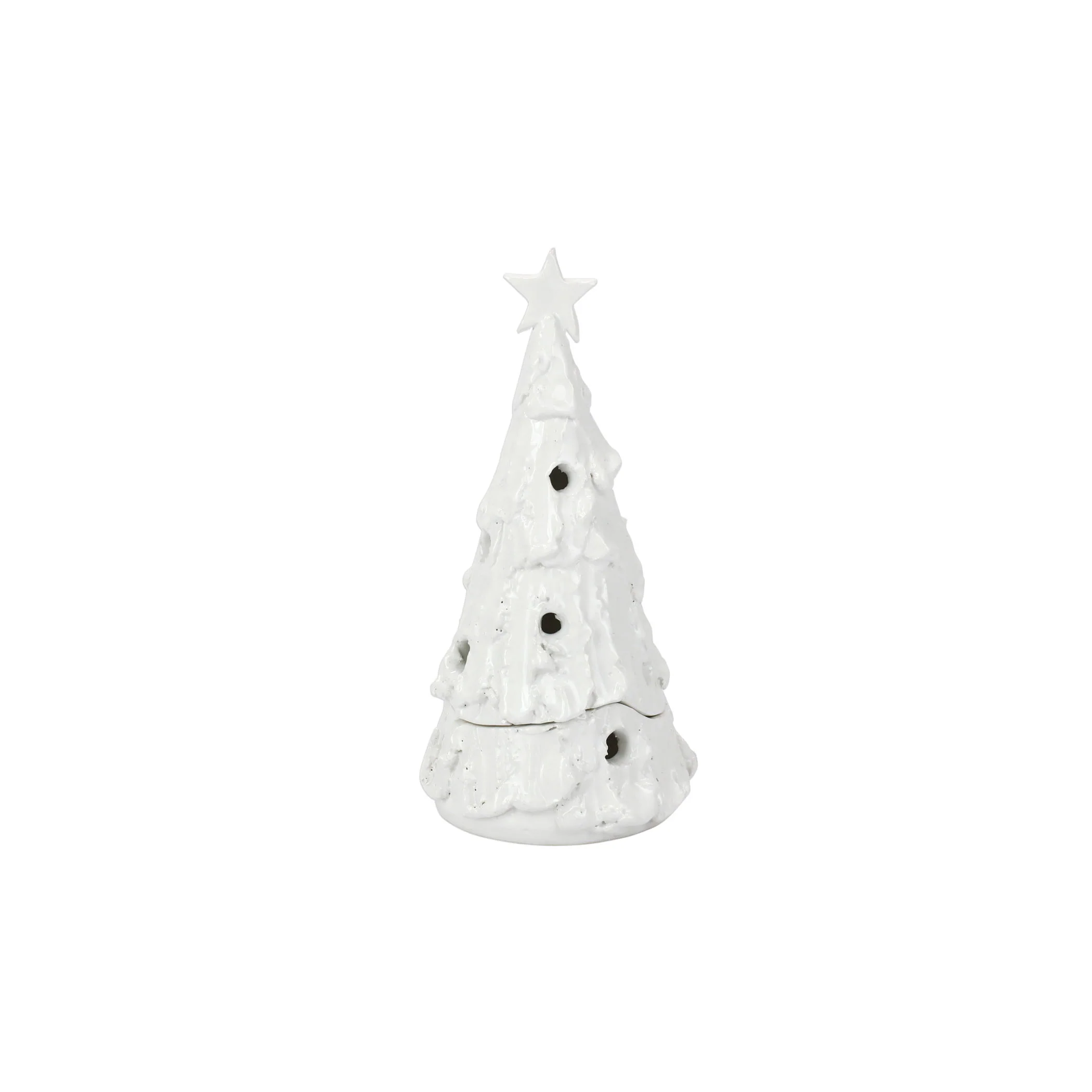 Foresta White Small Flocked Tree w/ Star Retired