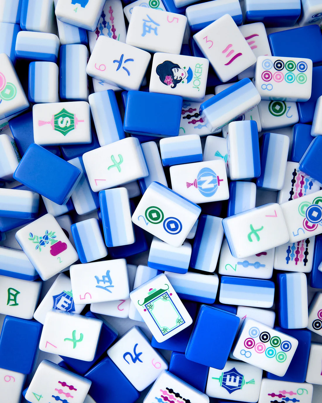 Lola Blue Ombre Mahjong Tile Set