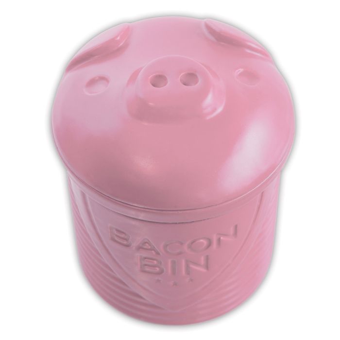Bacon Bin Grease Holder Pink Pig