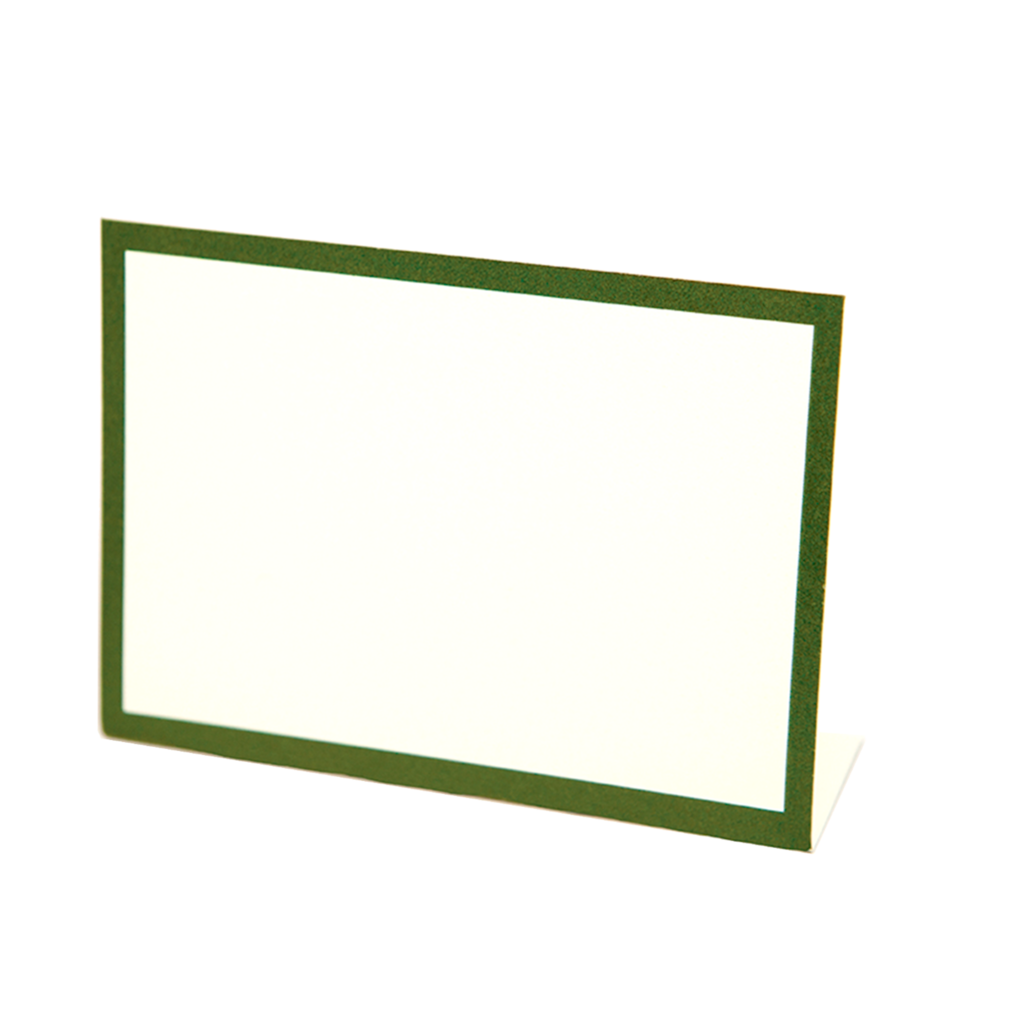 Dark Green Frame Place Card - Pack of 12 - Bottom Fold