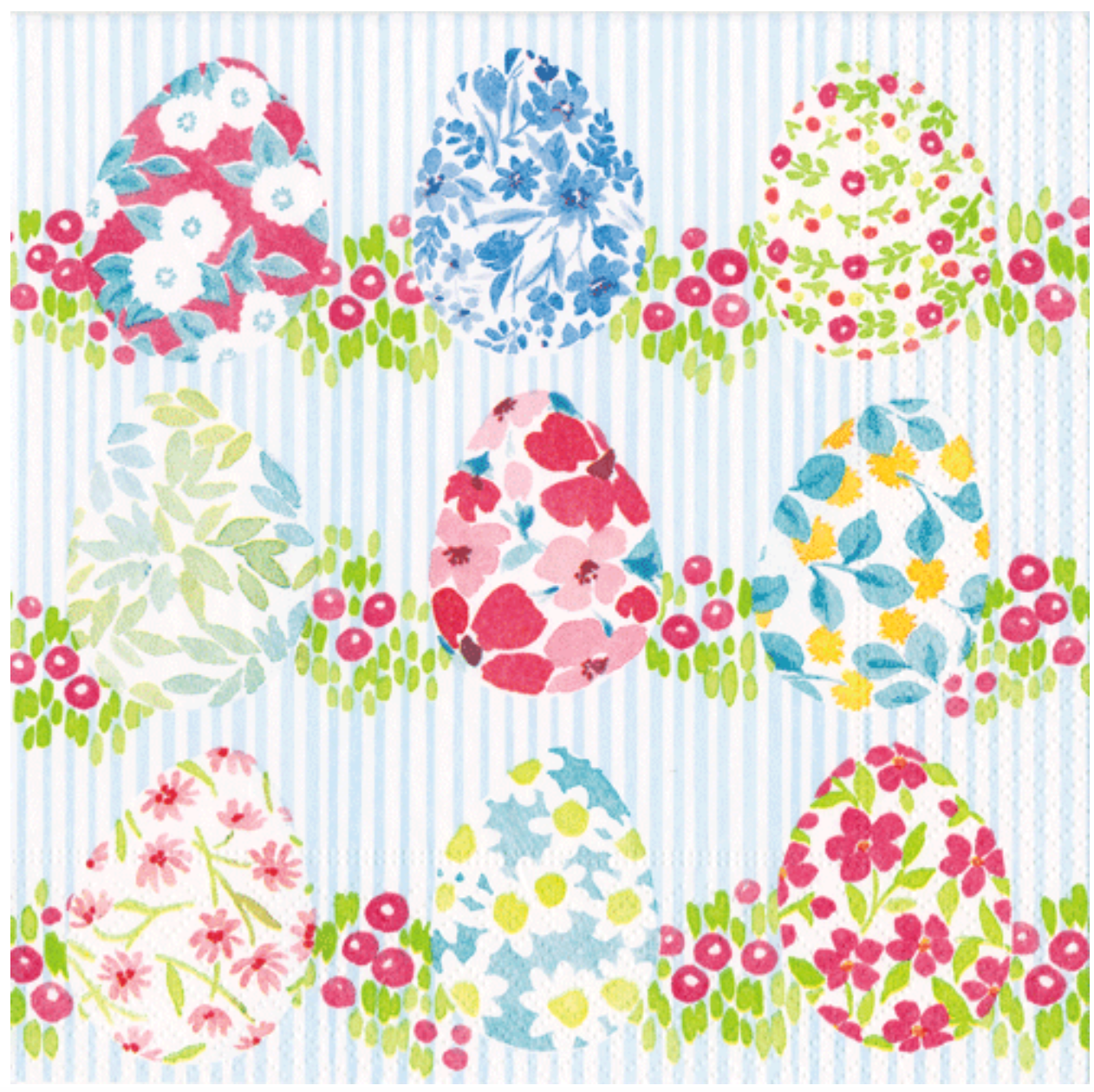 Luncheon Napkins : Floral Easter Eggs Retired